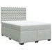 Pat box spring cu saltea, gri deschis, 160x200 cm, catifea - WALTI WALTI