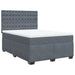 Pat box spring cu saltea, gri închis, 160x200 cm, catifea - WALTI WALTI