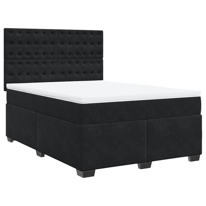 Pat box spring cu saltea, negru, 160x200 cm, catifea - WALTI WALTI