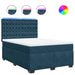 Pat box spring cu saltea, albastru, 160x200 cm, catifea - WALTI WALTI