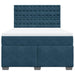 Pat box spring cu saltea, albastru, 160x200 cm, catifea - WALTI WALTI