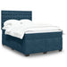 Pat box spring cu saltea, albastru, 160x200 cm, catifea - WALTI WALTI