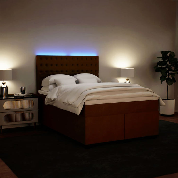 Pat box spring cu saltea, roz, 160x200 cm, catifea - WALTI WALTI