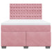 Pat box spring cu saltea, roz, 160x200 cm, catifea - WALTI WALTI