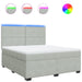 Pat box spring cu saltea, gri deschis, 180x200 cm, catifea - WALTI WALTI