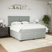 Pat box spring cu saltea, gri deschis, 180x200 cm, catifea - WALTI WALTI