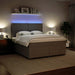 Pat box spring cu saltea, gri deschis, 180x200 cm, catifea - WALTI WALTI