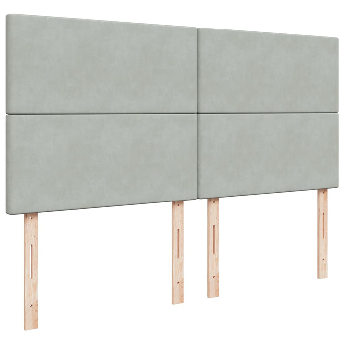 Pat box spring cu saltea, gri deschis, 180x200 cm, catifea - WALTI WALTI