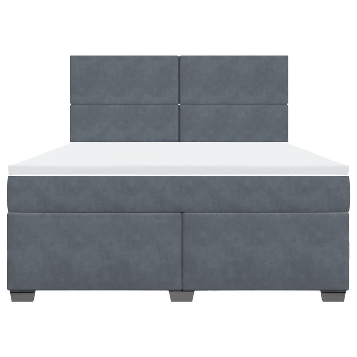 Pat box spring cu saltea, gri închis, 180x200 cm, catifea - WALTI WALTI