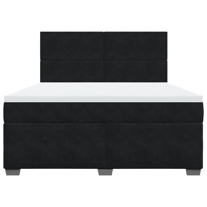 Pat box spring cu saltea, negru, 180x200 cm, catifea - WALTI WALTI