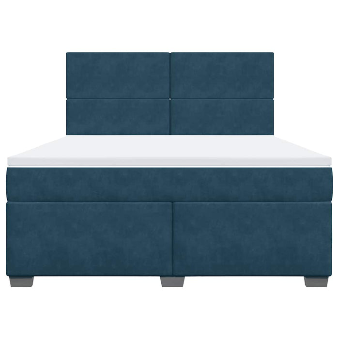 Pat box spring cu saltea, albastru, 180x200 cm, catifea - WALTI WALTI