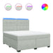 Pat box spring cu saltea, gri deschis, 180x200 cm, catifea - WALTI WALTI