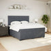 Pat box spring cu saltea, gri închis, 180x200 cm, catifea - WALTI WALTI