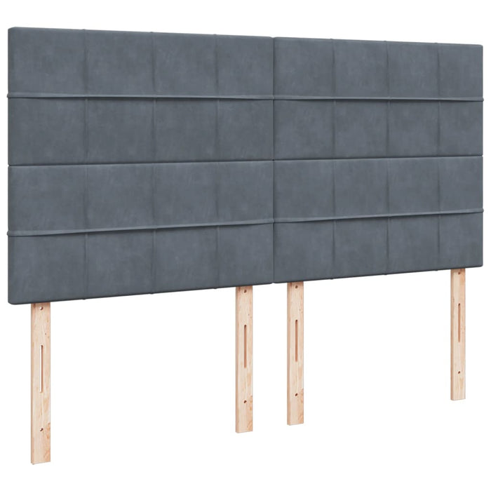 Pat box spring cu saltea, gri închis, 180x200 cm, catifea - WALTI WALTI