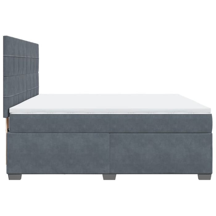 Pat box spring cu saltea, gri închis, 180x200 cm, catifea - WALTI WALTI