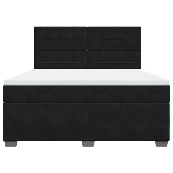 Pat box spring cu saltea, negru, 180x200 cm, catifea - WALTI WALTI