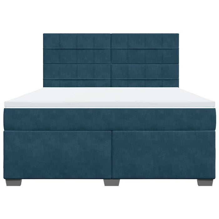 Pat box spring cu saltea, albastru, 180x200 cm, catifea - WALTI WALTI
