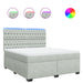 Pat box spring cu saltea, gri deschis, 180x200 cm, catifea - WALTI WALTI