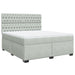 Pat box spring cu saltea, gri deschis, 180x200 cm, catifea - WALTI WALTI