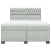 Pat box spring cu saltea, gri deschis, 180x200 cm, catifea - WALTI WALTI