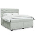 Pat box spring cu saltea, gri deschis, 180x200 cm, catifea - WALTI WALTI