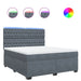 Pat box spring cu saltea, gri închis, 180x200 cm, catifea - WALTI WALTI