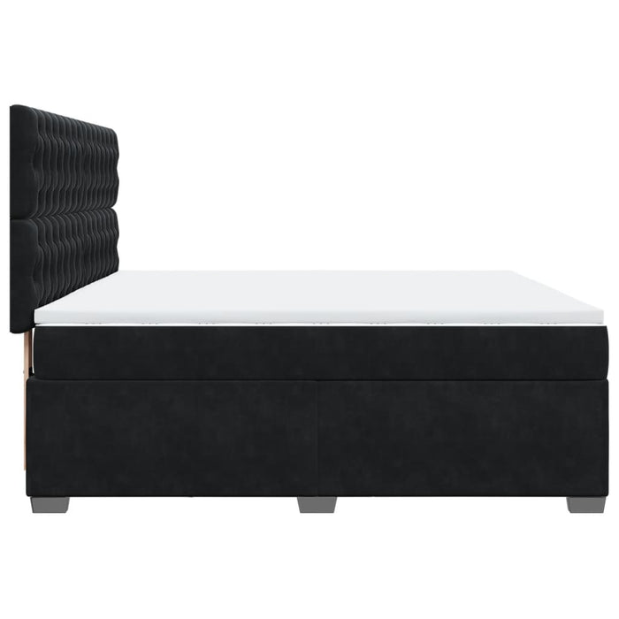 Pat box spring cu saltea, negru, 180x200 cm, catifea - WALTI WALTI