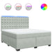 Pat box spring cu saltea, gri deschis, 180x200 cm, catifea - WALTI WALTI