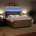 Pat box spring cu saltea, gri deschis, 180x200 cm, catifea - WALTI WALTI