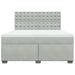 Pat box spring cu saltea, gri deschis, 180x200 cm, catifea - WALTI WALTI