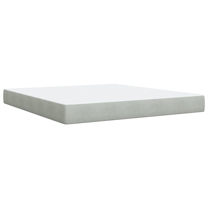 Pat box spring cu saltea, gri deschis, 180x200 cm, catifea - WALTI WALTI