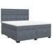 Pat box spring cu saltea, gri închis, 180x200 cm, catifea - WALTI WALTI