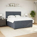 Pat box spring cu saltea, gri închis, 180x200 cm, catifea - WALTI WALTI