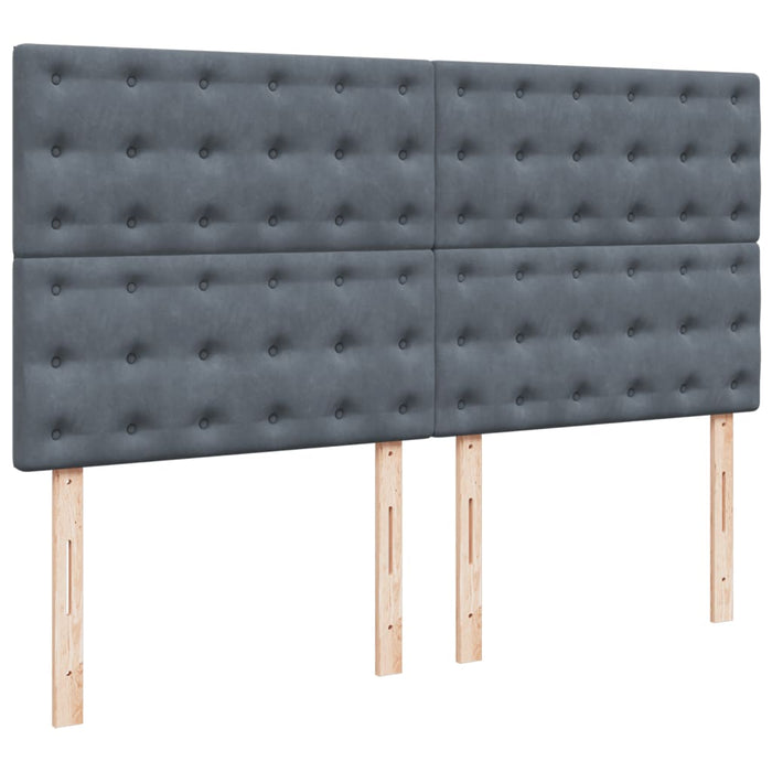 Pat box spring cu saltea, gri închis, 180x200 cm, catifea - WALTI WALTI