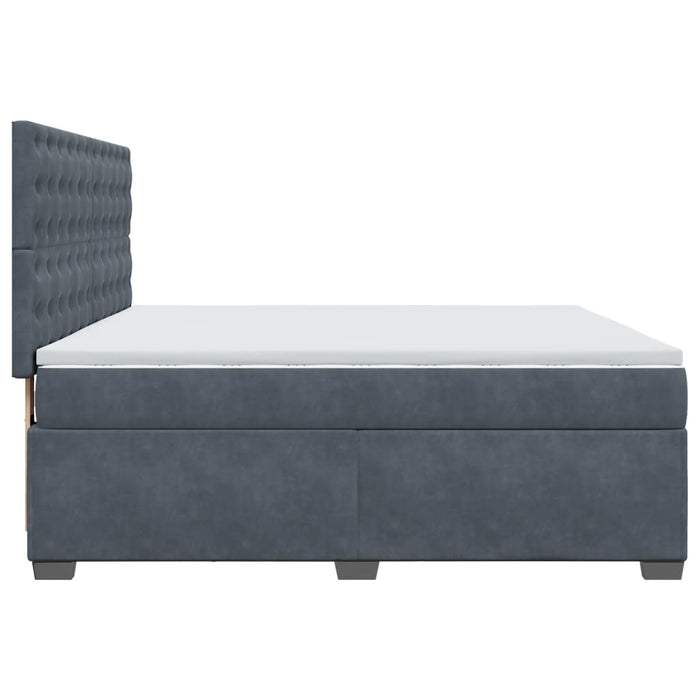 Pat box spring cu saltea, gri închis, 180x200 cm, catifea - WALTI WALTI