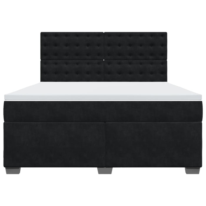 Pat box spring cu saltea, negru, 180x200 cm, catifea - WALTI WALTI
