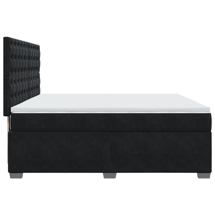 Pat box spring cu saltea, negru, 180x200 cm, catifea - WALTI WALTI