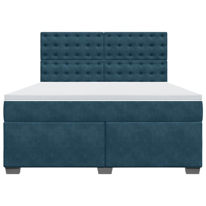 Pat box spring cu saltea, albastru, 180x200 cm, catifea - WALTI WALTI