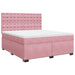 Pat box spring cu saltea, roz, 180x200 cm, catifea - WALTI WALTI