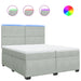 Pat box spring cu saltea, gri deschis, 200x200 cm, catifea - WALTI WALTI