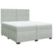 Pat box spring cu saltea, gri deschis, 200x200 cm, catifea - WALTI WALTI