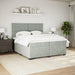 Pat box spring cu saltea, gri deschis, 200x200 cm, catifea - WALTI WALTI