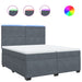 Pat box spring cu saltea, gri închis, 200x200 cm, catifea - WALTI WALTI