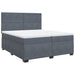 Pat box spring cu saltea, gri închis, 200x200 cm, catifea - WALTI WALTI