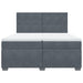 Pat box spring cu saltea, gri închis, 200x200 cm, catifea - WALTI WALTI