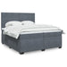 Pat box spring cu saltea, gri închis, 200x200 cm, catifea - WALTI WALTI