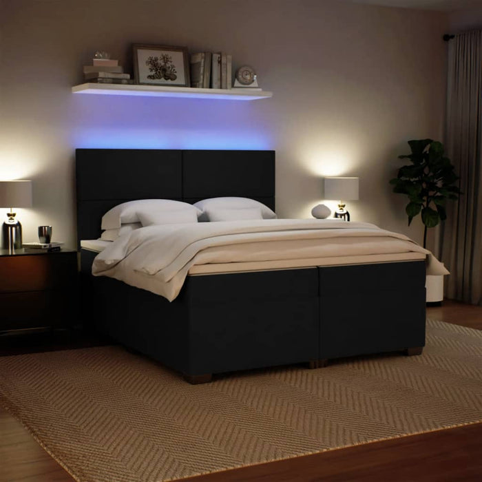 Pat box spring cu saltea, negru, 200x200 cm, catifea - WALTI WALTI