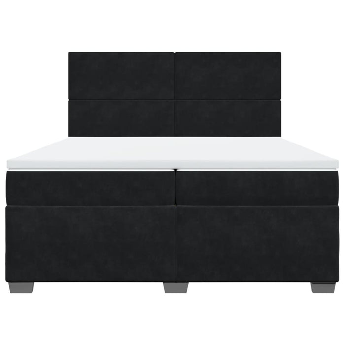 Pat box spring cu saltea, negru, 200x200 cm, catifea - WALTI WALTI