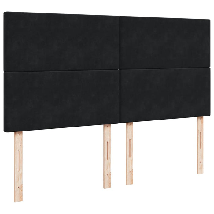 Pat box spring cu saltea, negru, 200x200 cm, catifea - WALTI WALTI