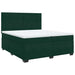 Pat box spring cu saltea, verde închis, 200x200 cm, catifea - WALTI WALTI